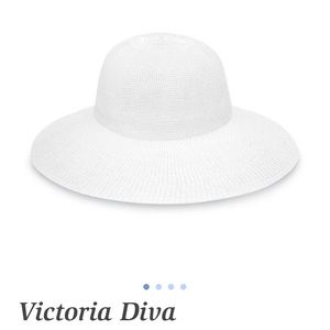 White packable foldable wide brim sun hat